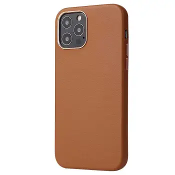 COVER LEATHER 2MM BENKS IP 12 PRO MAX 6.7 BROWN