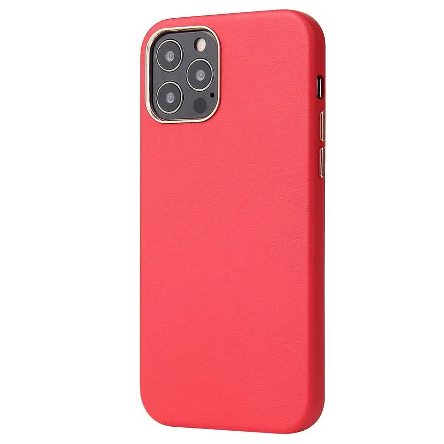 COVER LEATHER 2MM BENKS IP 12 PRO MAX 6.7 RED - 1