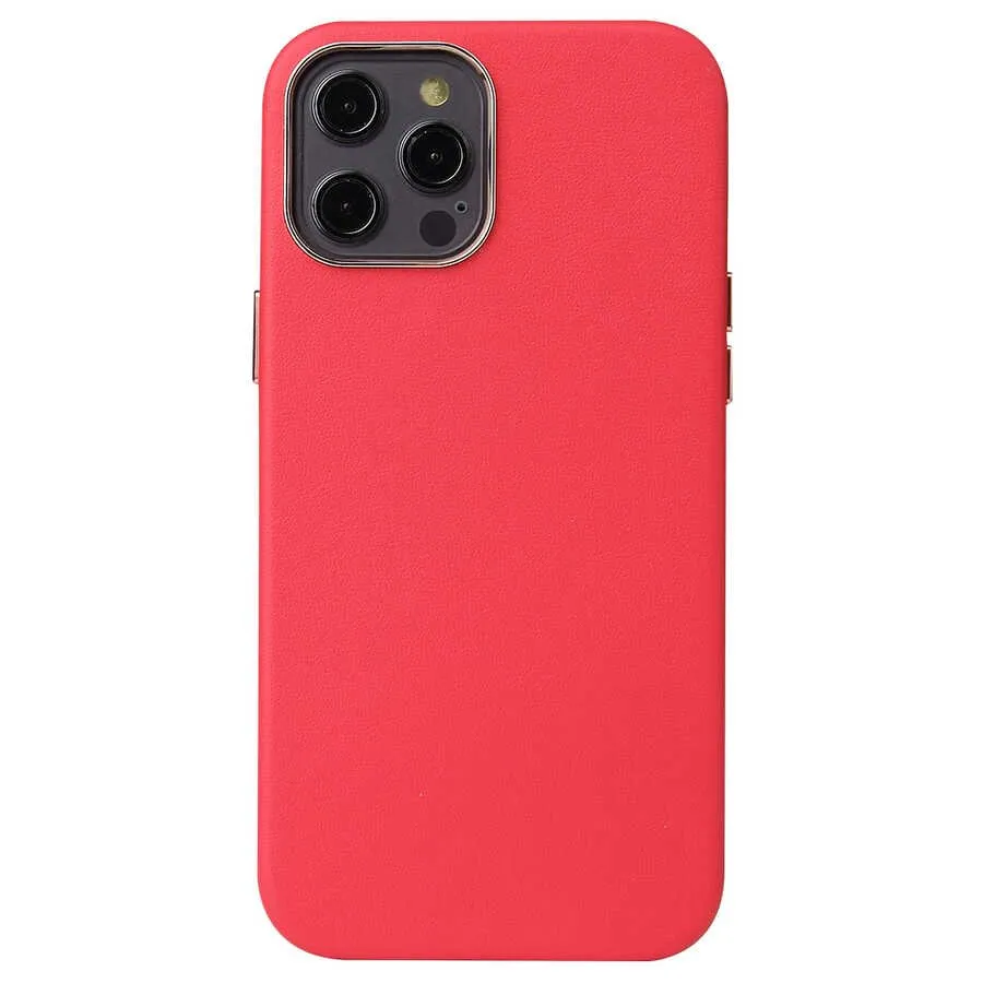 COVER LEATHER 2MM BENKS IP 12 PRO MAX 6.7 RED - 2
