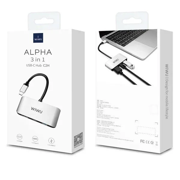 SHUMEZUES WIWU ALPHA 3 IN 1 C2H USB-C GREY - 5