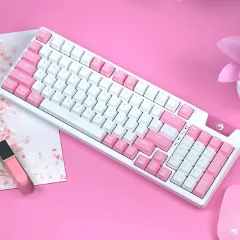 TASTIERE GAMING WIRELESS MARVO KG972W RGB WHITE PINK