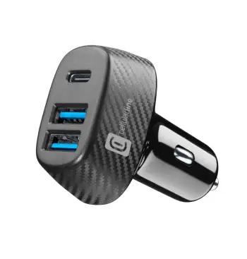 MBUSHES TELEFONI NE VETURE 44W CELLULARLINE CBRUSB3PD44WK 3 PORT BLACK