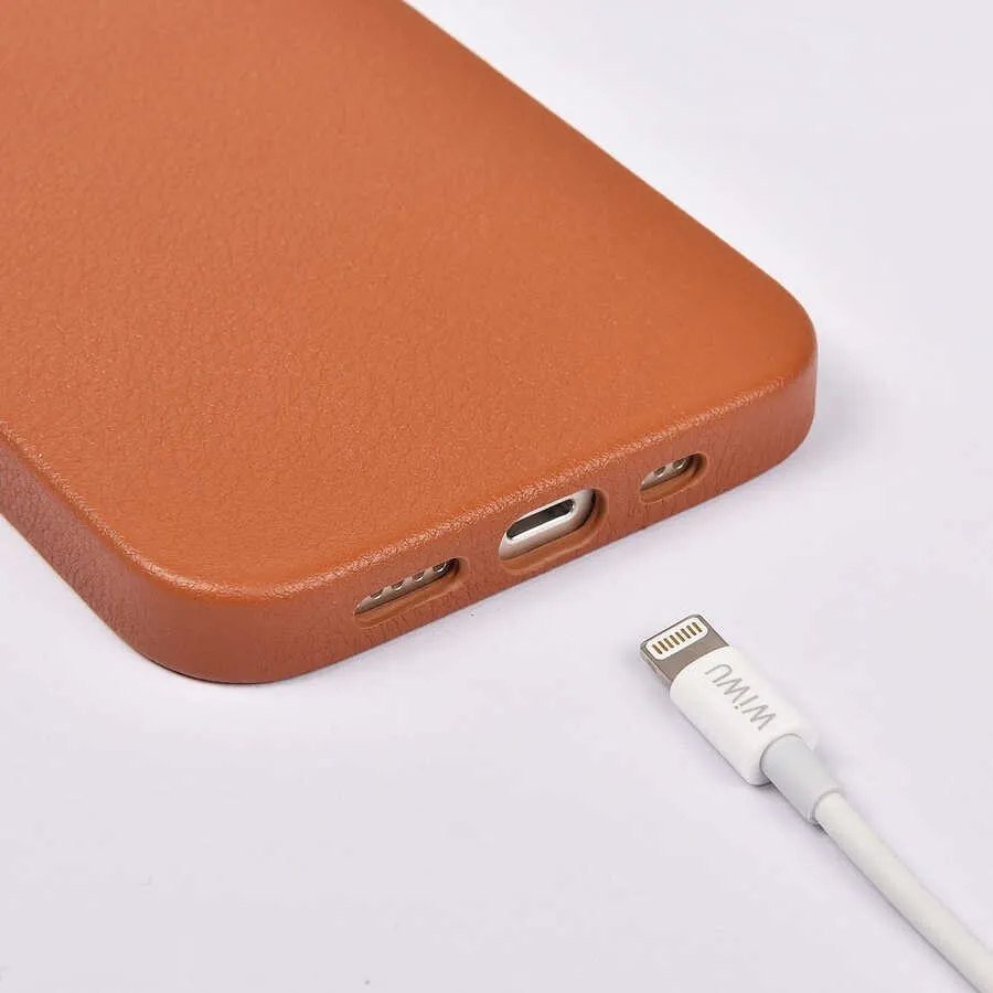 COVER WIWU CALFSKIN IPHONE 12 PRO MAX 6.7 BROWN - 3