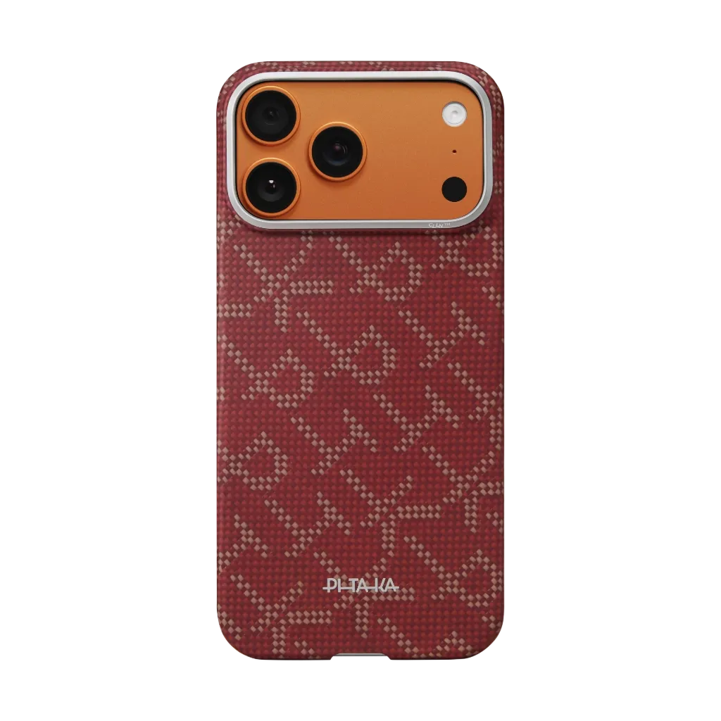 COVER PER APPLE IPHONE 17 PRO MAX PITAKA ULTRA SLIM MONOGRAM GOLD RED - 1