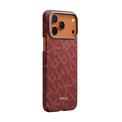 COVER PER APPLE IPHONE 17 PRO MAX PITAKA ULTRA SLIM MONOGRAM GOLD RED - 2