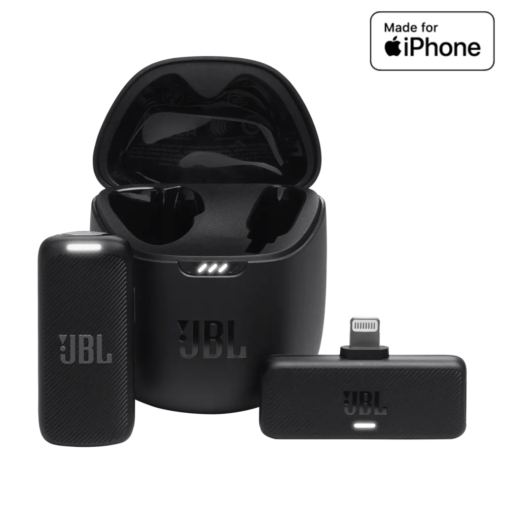 Mikrofon wireless JBL Quantum Stream Wireless Lightning JBLSTRMWLLGHTBLK, 2.4 GHz low-latency, ENC, deri 24h me kutizë karikimi, i zi - 1