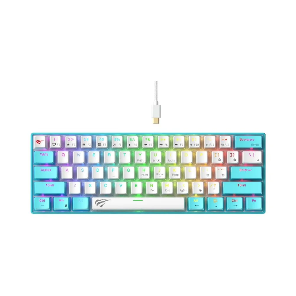 TASTIERE GAMING HAVIT KB903L BLUE WHITE - 1