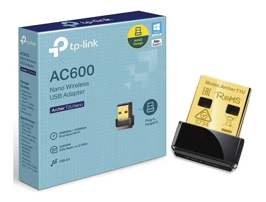 TP LINK USB WIFI AC600 DUAL BAND ARCER T2U NANO - 1