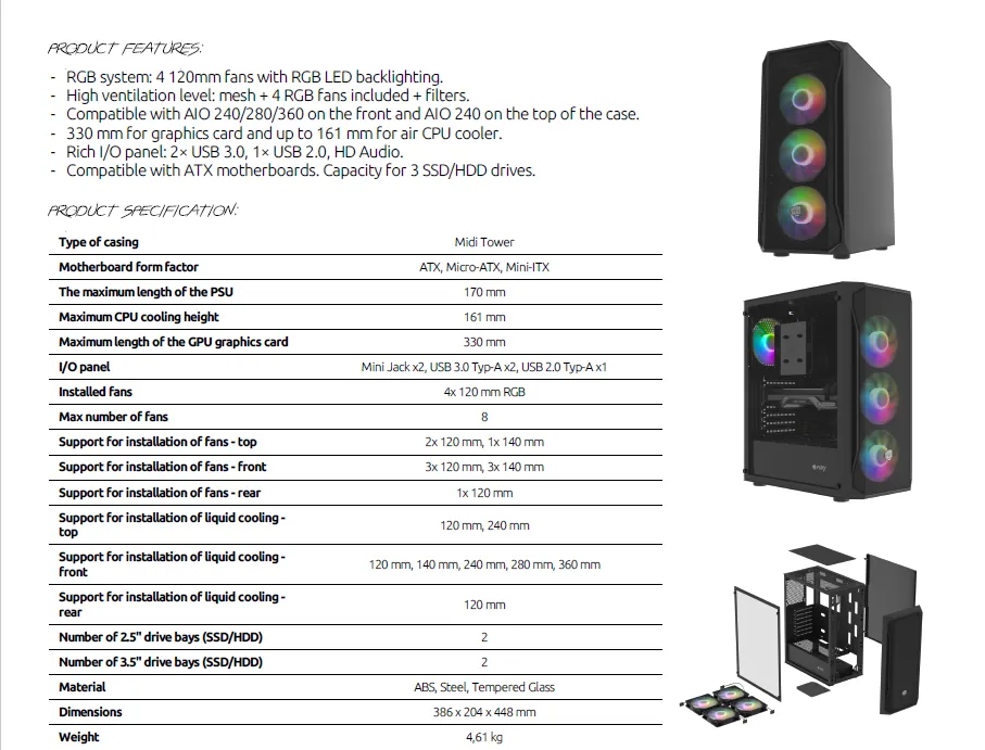 COVER PC FURY SHOBO SH4F RGB MIDI - 3