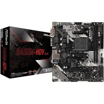 MOTHERBOARD MOT AM4 ASRock B450M-HDV R4.0 mATX
