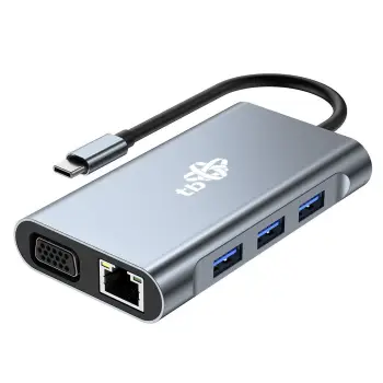 UNIVERSAL MINI DOCKING STATION TB 8in1 Adapter USB C HDMI x2 USB VGA RJ45 PD