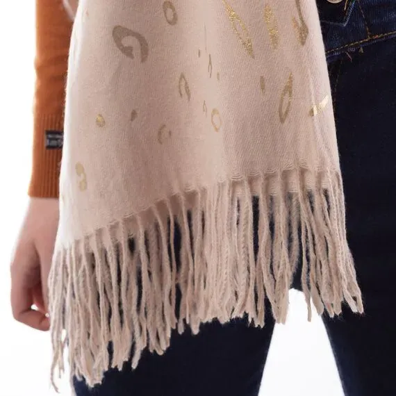 S01 Woman Scarf K-230893-07 Beige - 2