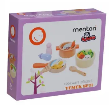 L ojë edukative- Set kuzhine prej druri nga Mentari me perime dhe tigan