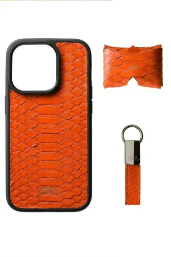 RAFAEL FEDERICO IPHONE 14 PRO ORANGE CASE CARD KEYCHAIN SET