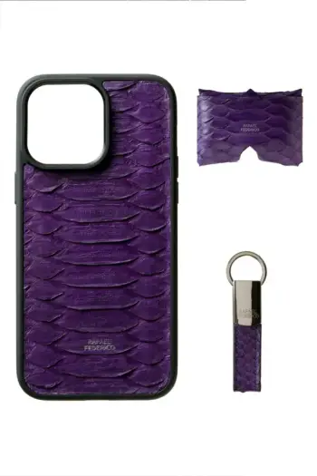 RAFAEL FEDERICO IPHONE 14 PRO PURPLE CASE CARD KEYCHAIN SET