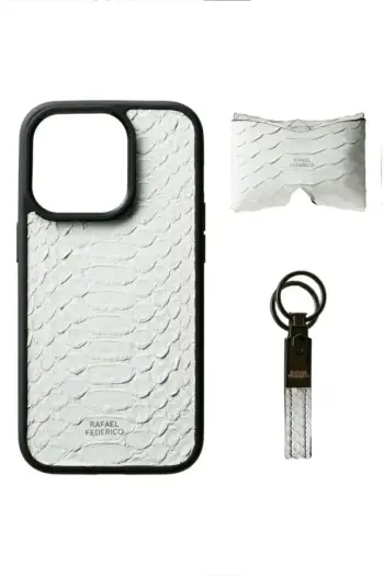 RAFAEL FEDERICO IPHONE 14 PRO WHITE CASE CARD KEYCHAIN SET
