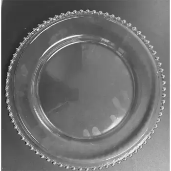 Pjatë dekoruese plastike me rruaza silver