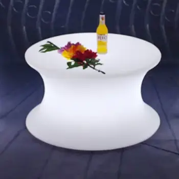 Tavolinë rrethore për kafe me ndriçim LED
