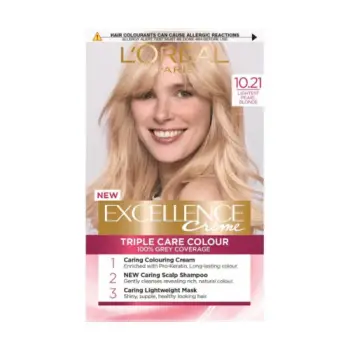 Ngjyrë flokësh – L’Oréal Paris Excellence 10.21 – Blond i Shumë i Qelqtë me Reflekse Perle