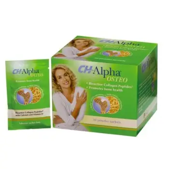 CH-Alpha OSTEO – suplement ushqimor për forcimin dhe shëndetin e kockave me kolagjen bioaktiv, kalcium dhe vitaminë D.