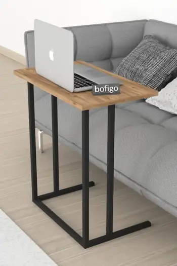 Tavolinë Studimi me Këmbë Metalike Studimi,Kafe