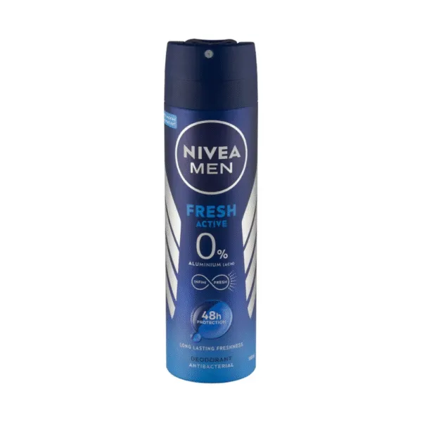 NIVEA MEN FRESH ACTIVE 0% ALUMINIUM 48H DEODORANT 150ML - 1