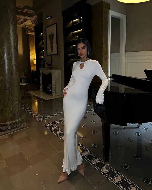 Fustan i bardhë -long sheath dress - 2