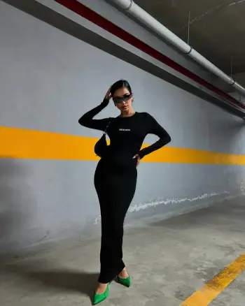Fustan i zi -Black long bodycon dress
