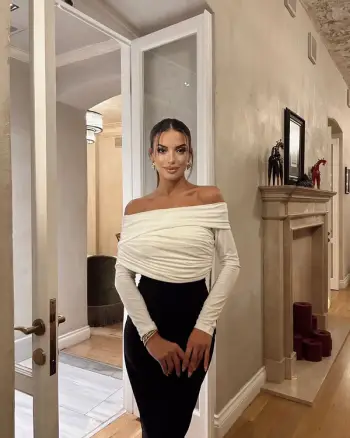 Fustan bardhë dhe zi-Black and white long dress