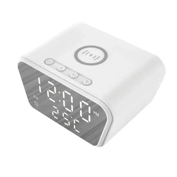 Ora Dixhitale me Alarm, Matës Temperature dhe Wireless Charger – Model SZ-01, White - 1