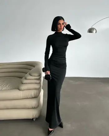 Fustan i zi-Black maxi dress