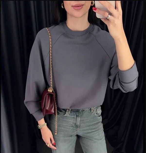 Bluzë gri- Nude blouse - 1