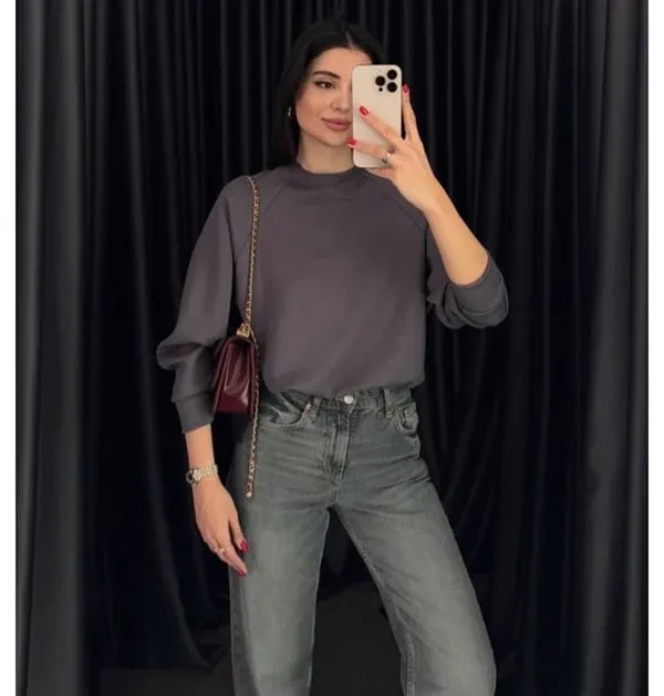 Bluzë gri- Nude blouse - 2