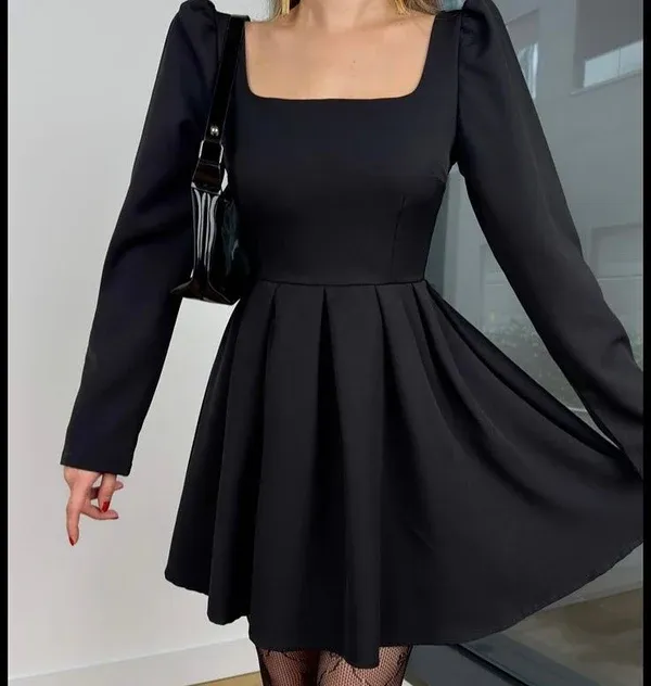 Fustan i zi/kuq-Black/Red halter dress - 1