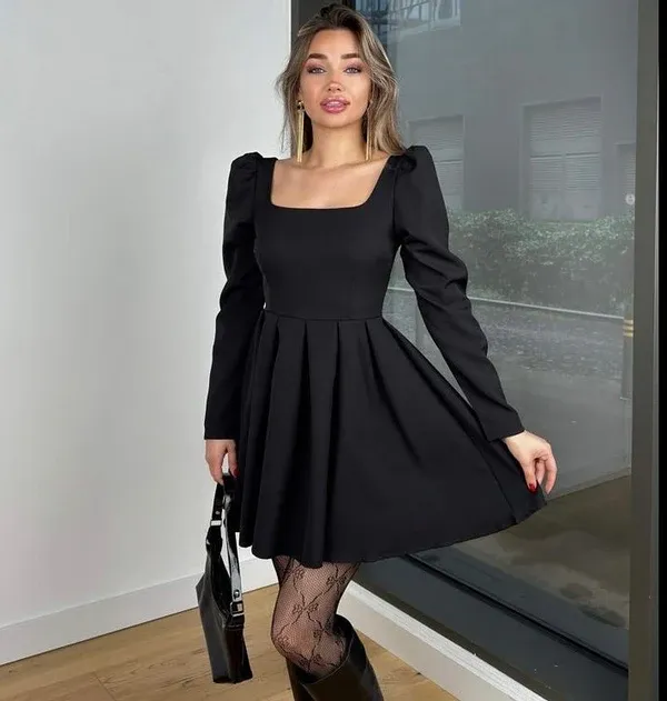 Fustan i zi/kuq-Black/Red halter dress - 2