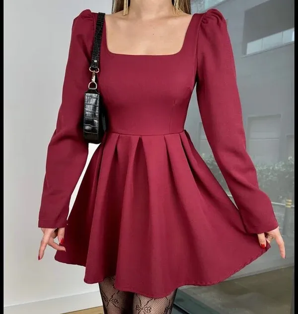 Fustan i zi/kuq-Black/Red halter dress - 4