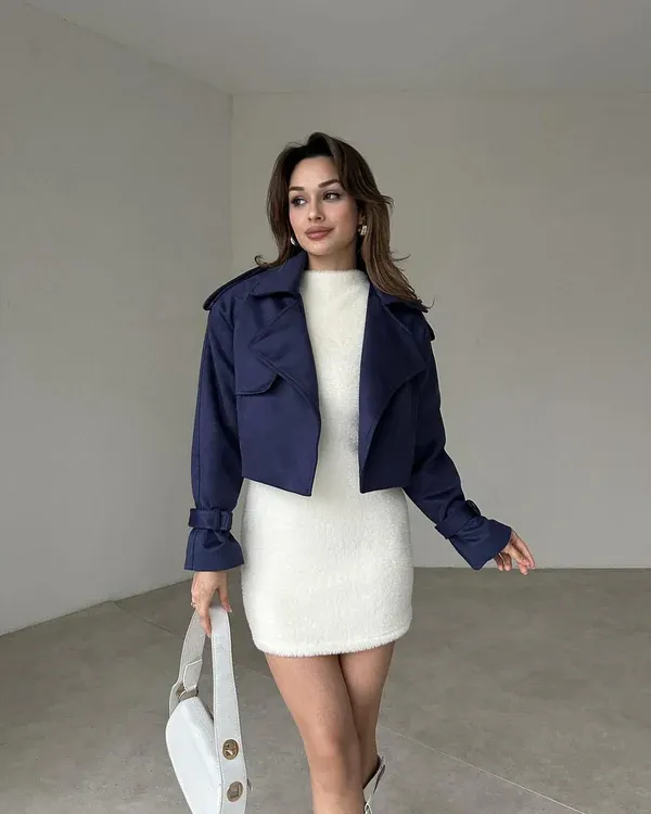 Jakne blu-Dark blue short coat - 1