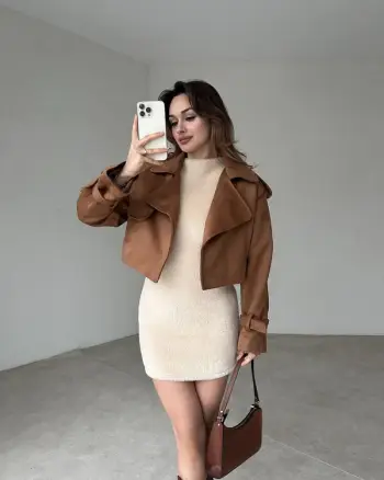 Jakne bezhë-Short beige coat