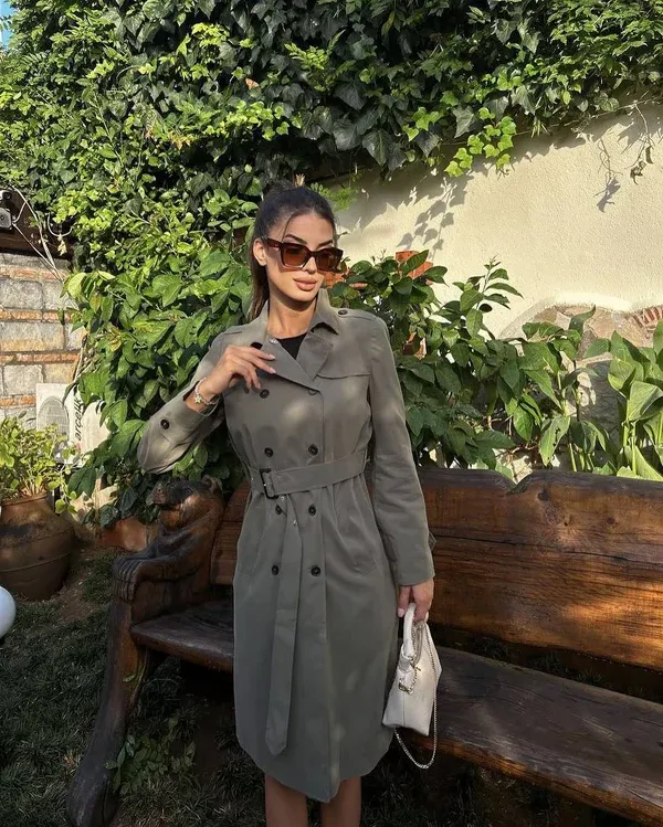 Pallto gri-Grey long coat - 3