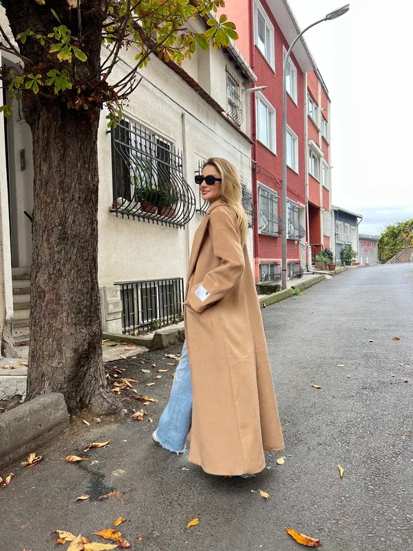 Pallto nude-Nude long coat - 3