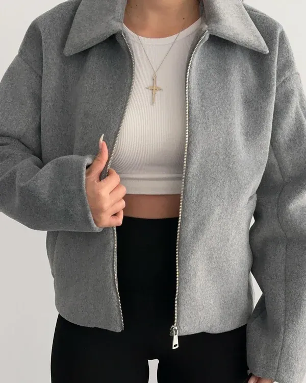 Xhaketë gri/nude-Grey/nude jacket - 1
