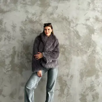 Pellush gri-Fur grey coat