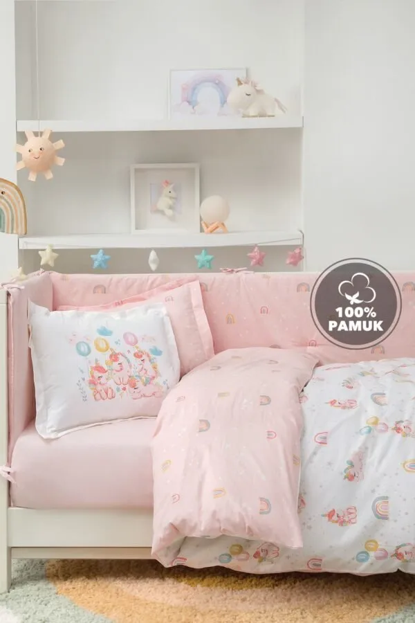 Komplet shtrati për bebe Yataş Mini Unicorn Ranforce - 1