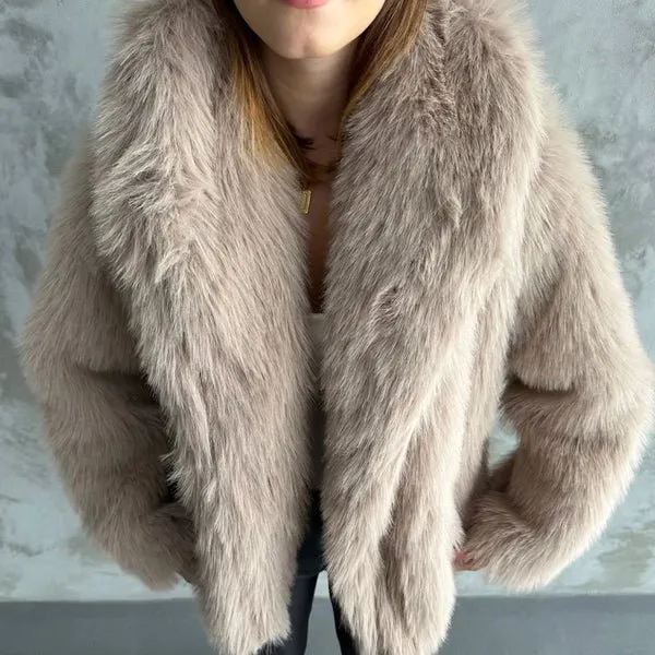 Pellush gri – Grey fur coat - 3