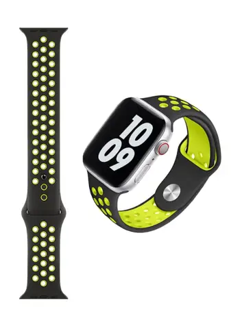 RRIP PER APPLE WATCH WIWU SILICONE 1-6/SE 42-44mm DUAL BLACK YELLOW