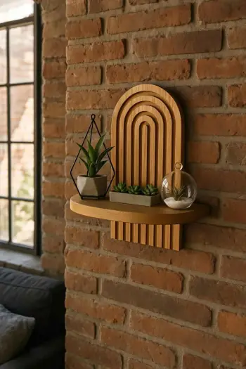Raft muri dekorativ Skye Decor, Artmtkwll1, ngjyrë lisi