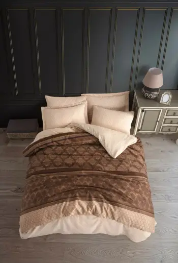 Set mbulesë për jorgan dopio, L'essentiel, Creative, ngjyrë kafe