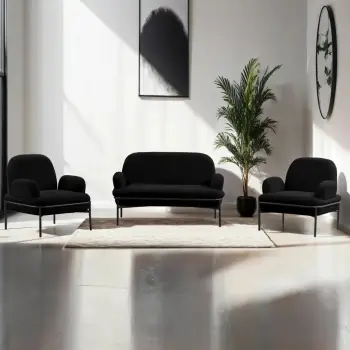 Set divanesh Atelier del Sofa, Aster, ngjyrë e zezë