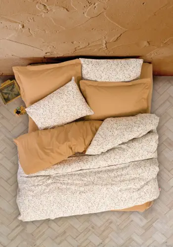 Set mbulesash për dyshek dopio, Ranforce, ngjyrë bezhë, L'Essentiel Linge de Maison, Posy