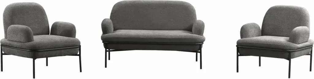 Set divanesh Atelier del Sofa, Aster, ngjyrë gri (3 pjesë) - 2